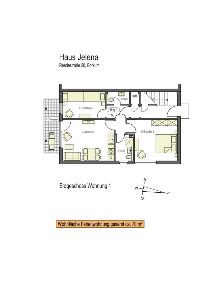 Haus Jelena Appartement 1 Боркум Экстерьер фото